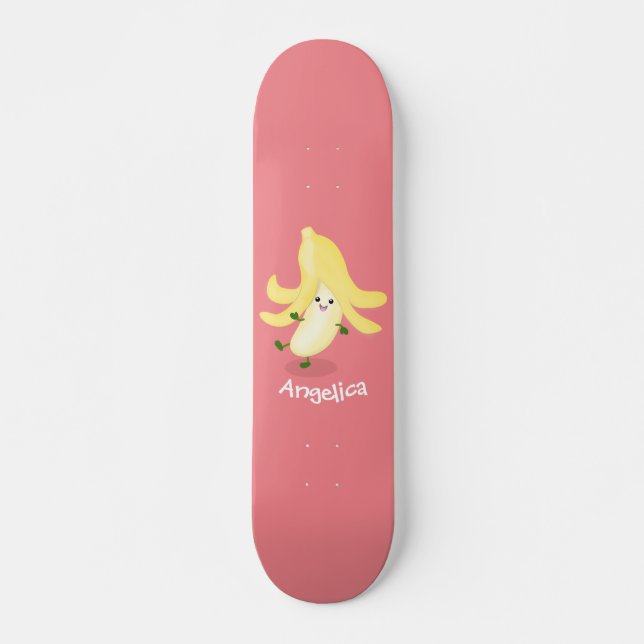 Tecknad av kawaii-bananer mini skateboard bräda 18,5 cm (Framsida)