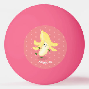 Tecknad av kawaii-bananer pingisboll