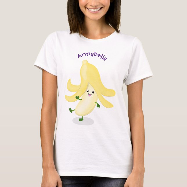 Tecknad av kawaii-bananer t shirt (Framsida)