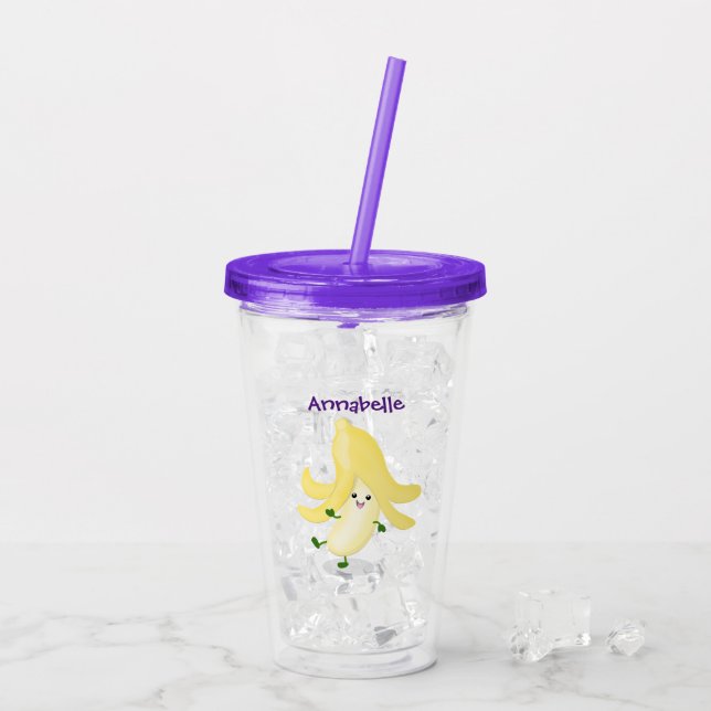 Tecknad av kawaii-bananer take away mugg (Baksida Ice)