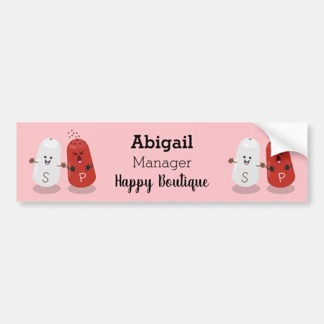 Tecknad av kawaii-salt och pepparskakare bildekal (Framsidan)