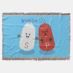 Tecknad av kawaii-salt och pepparskakare filt