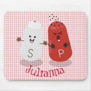 Tecknad av kawaii-salt och pepparskakare musmatta