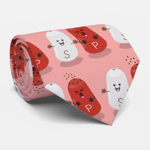 Tecknad av kawaii-salt och pepparskakare slips
