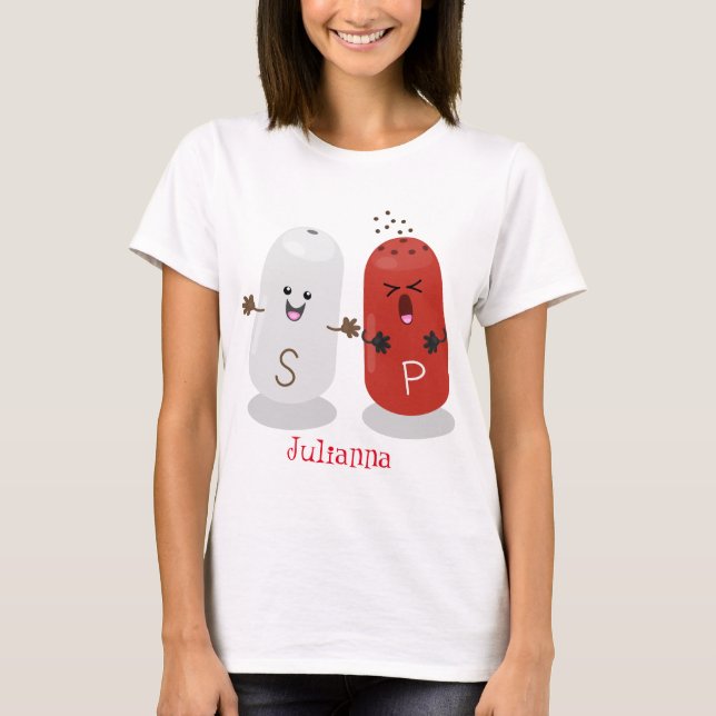 Tecknad av kawaii-salt och pepparskakare t shirt (Framsida)