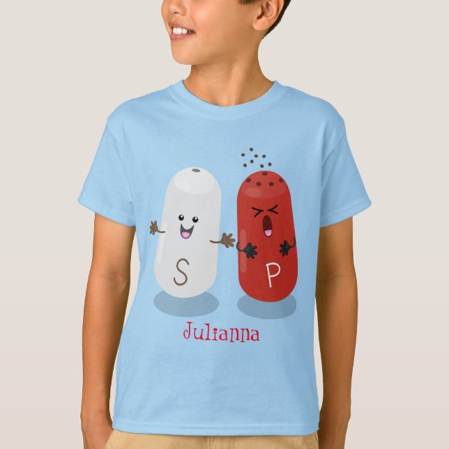 Tecknad av kawaii-salt och pepparskakare t shirt (Framsida)