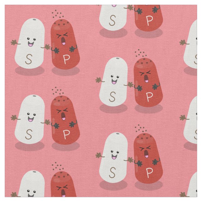 Tecknad av kawaii-salt och pepparskakare tyg (Närbild)