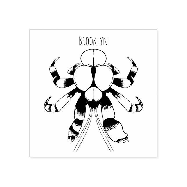 Tecknad av kokokoskrabba stämpel (Tryck)