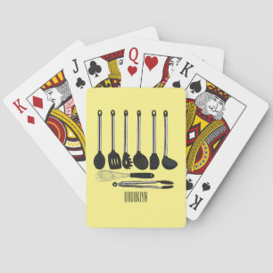 Tecknad av köksredskap casinokort