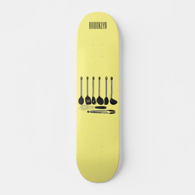 Tecknad av köksredskap mini skateboard bräda 18,5 cm (Framsida)