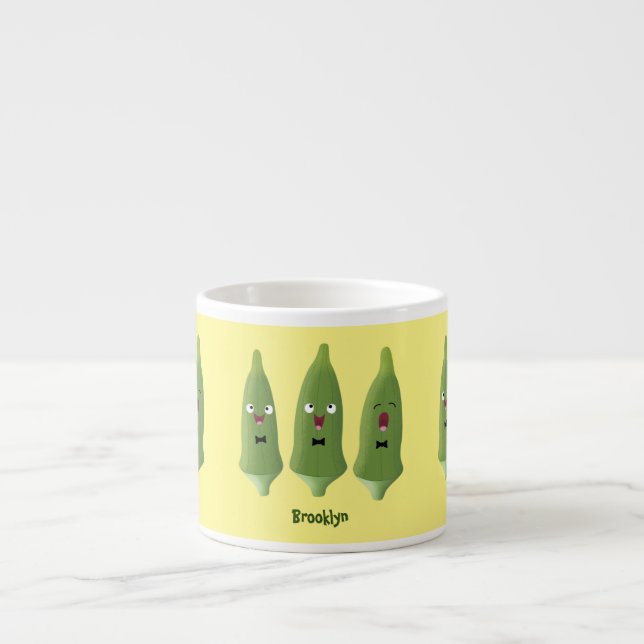 Tecknad av köksväxter för Cute singing Espressomugg (Framsidan)