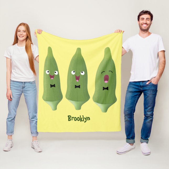 Tecknad av köksväxter för Cute singing Fleecefilt (På plats)