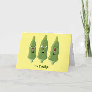 Tecknad av köksväxter för Cute singing Kort