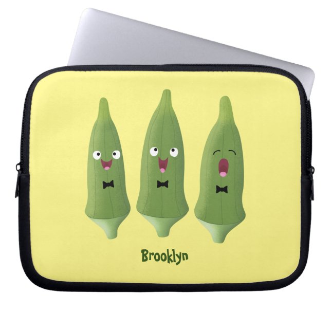 Tecknad av köksväxter för Cute singing Laptop Fodral (Framsidan)