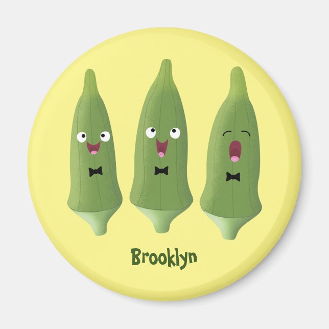 Tecknad av köksväxter för Cute singing Magnet (Framsidan)