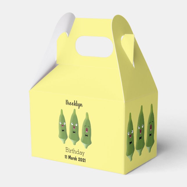 Tecknad av köksväxter för Cute singing Presentaskar (Framsidan Sidan)