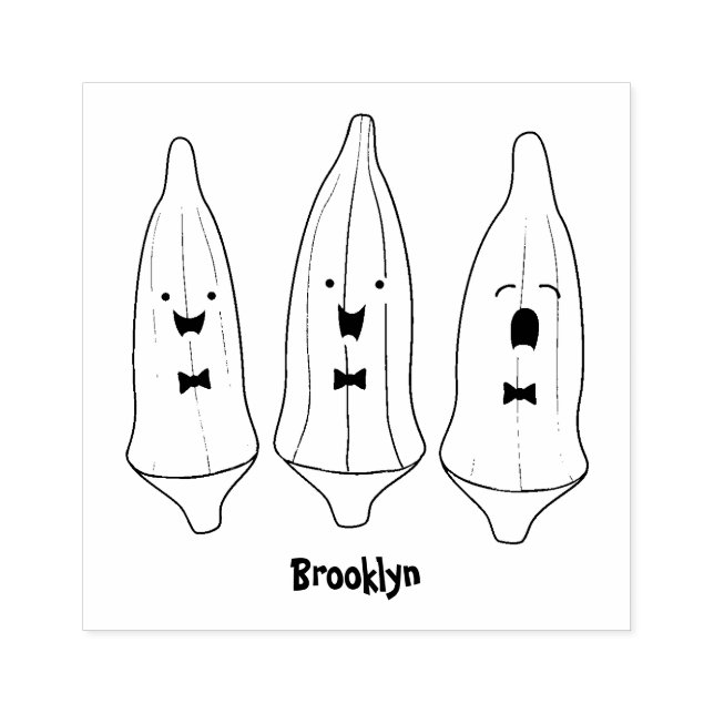 Tecknad av köksväxter för Cute singing Stämpel (Tryck)