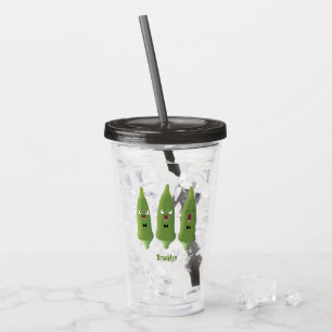 Tecknad av köksväxter för Cute singing Take Away Mugg