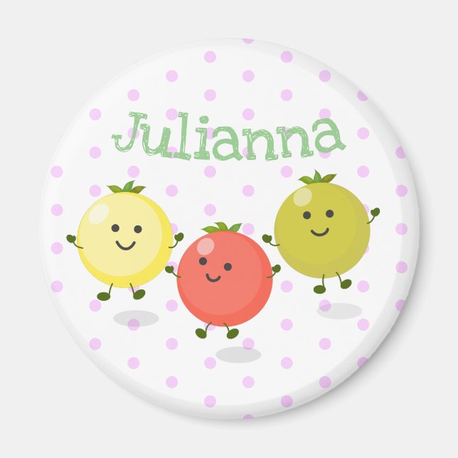Tecknad av körsbärstomater för Cute-körsbär Magnet (Framsidan)