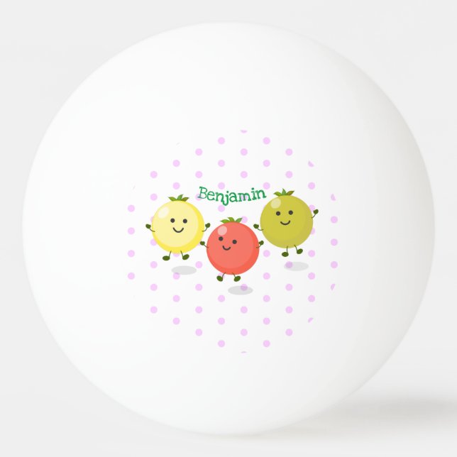 Tecknad av körsbärstomater för Cute-körsbär Pingisboll (Framsidan)