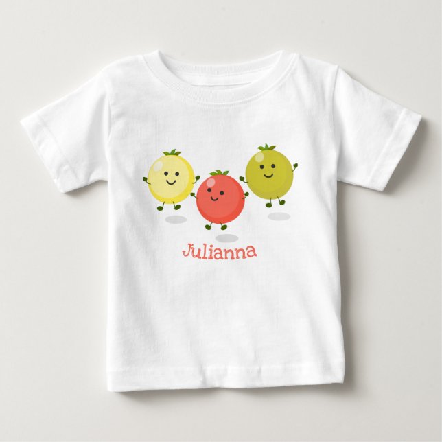 Tecknad av körsbärstomater för Cute-körsbär T Shirt (Framsida)