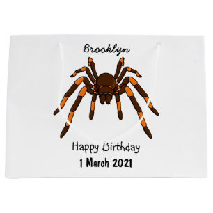 Tecknad av krämbrun och orange tarantula spider