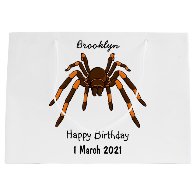 Tecknad av krämbrun och orange tarantula spider (Framsidan)