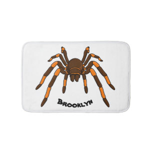 Tecknad av krämbrun och orange tarantula spider badrumsmatta