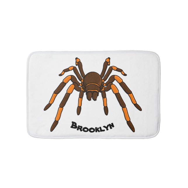 Tecknad av krämbrun och orange tarantula spider badrumsmatta (Framsidan)