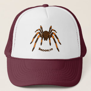Tecknad av krämbrun och orange tarantula spider keps