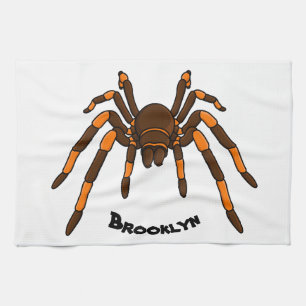 Tecknad av krämbrun och orange tarantula spider kökshandduk