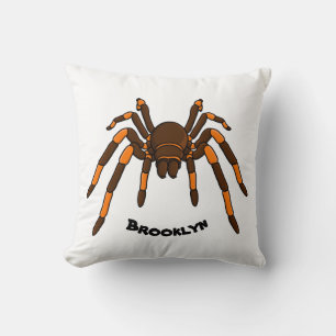 Tecknad av krämbrun och orange tarantula spider kudde
