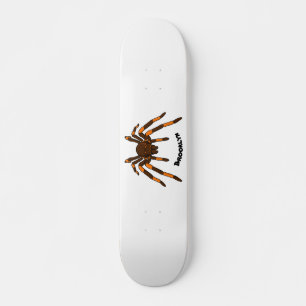 Tecknad av krämbrun och orange tarantula spider mini skateboard bräda 18,5 cm