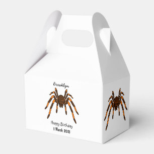 Tecknad av krämbrun och orange tarantula spider presentaskar