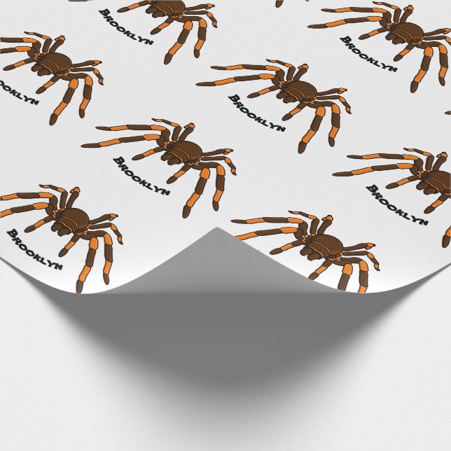Tecknad av krämbrun och orange tarantula spider presentpapper (Hörn)