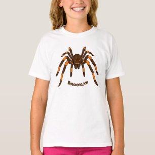 Tecknad av krämbrun och orange tarantula spider t shirt