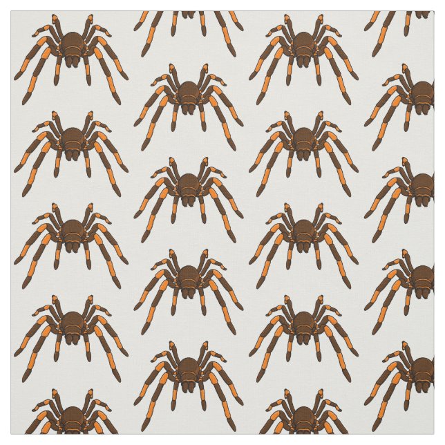 Tecknad av krämbrun och orange tarantula spider tyg (Provkarta)