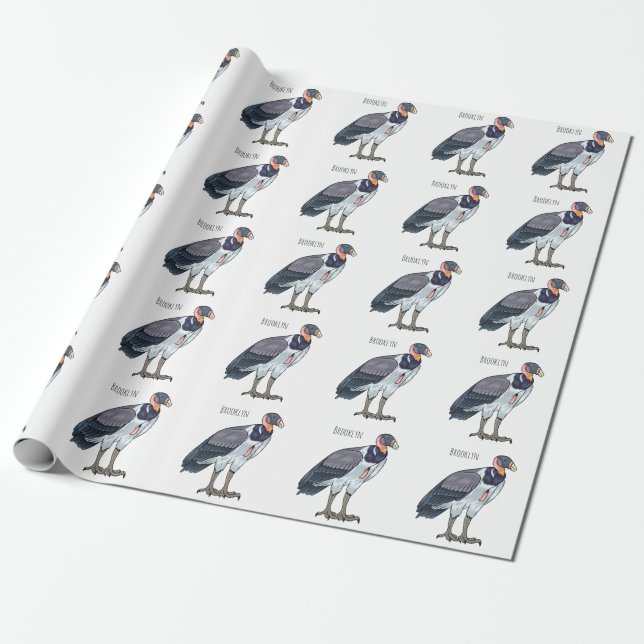 tecknad av kung vulture-fågel presentpapper (Utrullad)