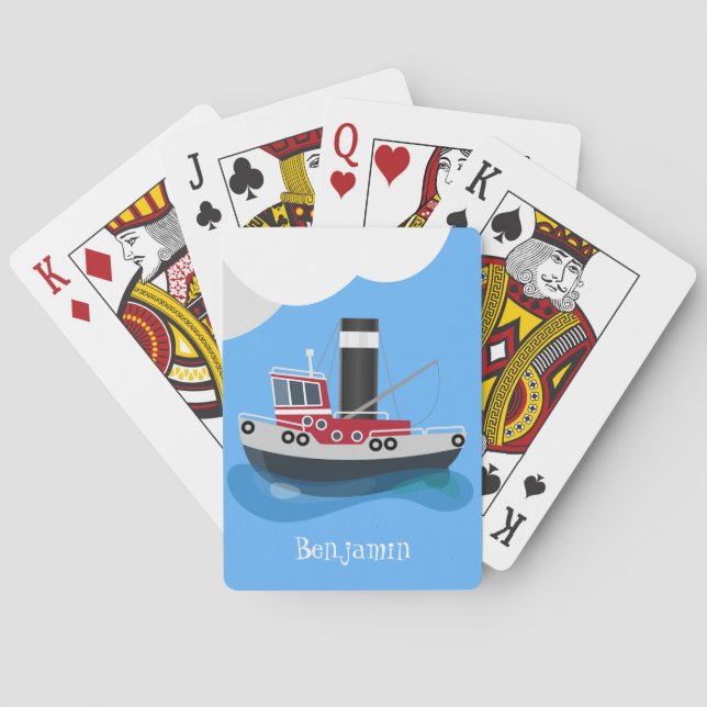 Tecknad av kutrött trålfartyg casinokort (Baksidan)