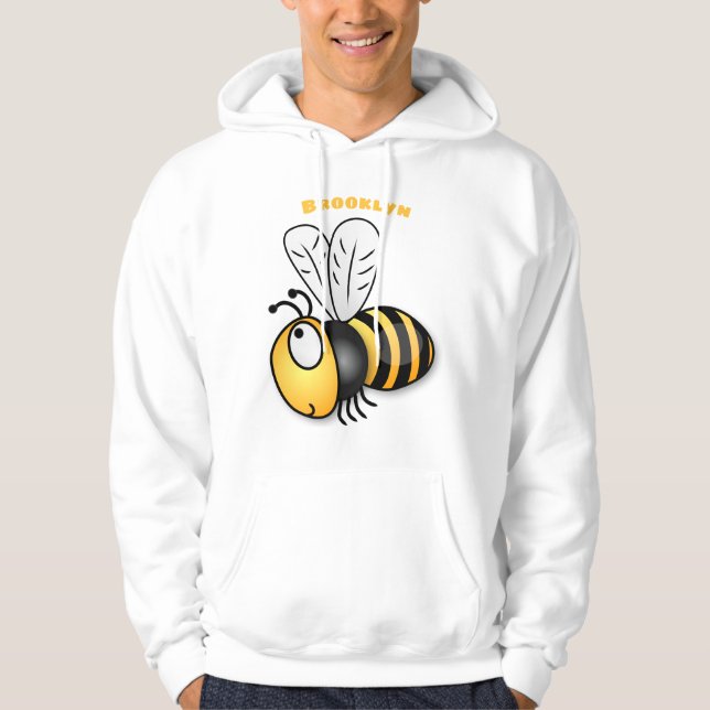 Tecknad av kutym lycklig-bin hoodie (Framsida)
