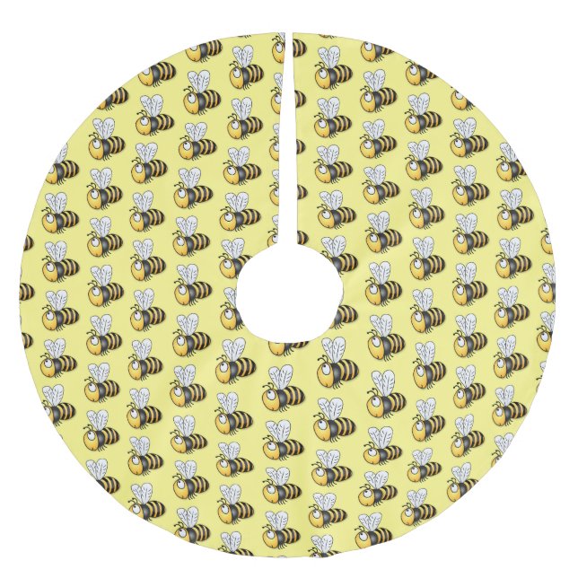 Tecknad av kutym lycklig-bin julgransmatta borstad polyester (Framsidan)