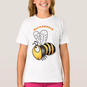 Tecknad av kutym lycklig-bin t shirt