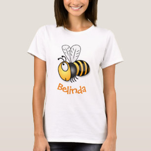 Tecknad av kutym lycklig-bin t shirt