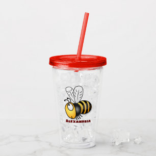 Tecknad av kutym lycklig-bin take away mugg