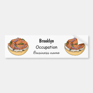 Tecknad av laxbagel bildekal