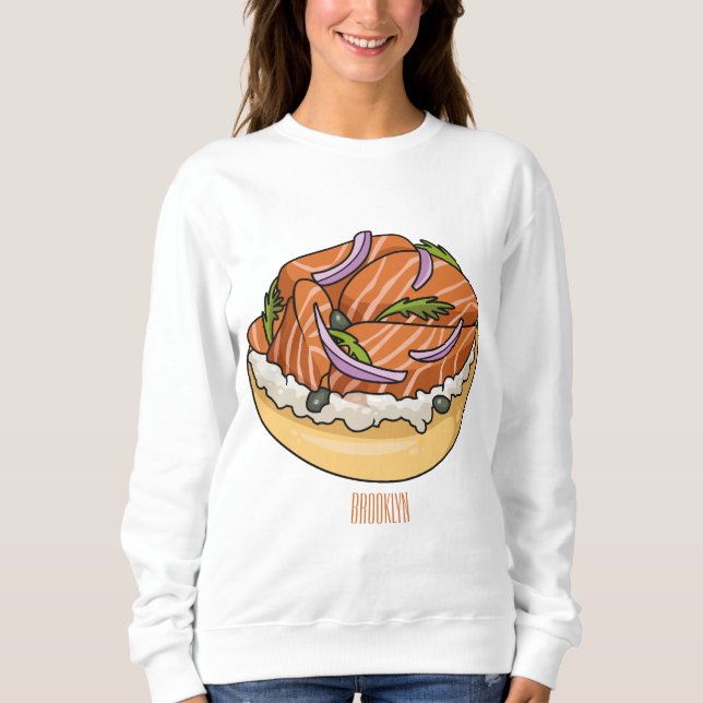 Tecknad av laxbagel t shirt (Framsida)