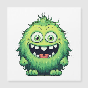 Tecknad av leende Cute Grönt Monster