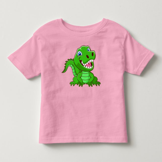 Tecknad av leende krokodil t shirt (Framsida)