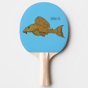Tecknad av leksaksfisk pingisracket