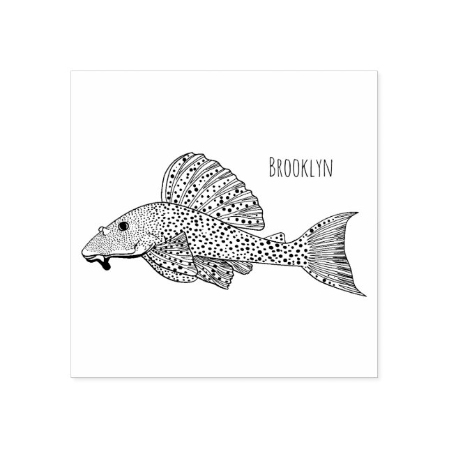 Tecknad av leksaksfisk stämpel (Tryck)